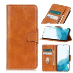 For Samsung Galaxy S22+ 5G Mirren Crazy Horse Texture Horizontal Flip Leather Case with Holder & Card Slots & Wallet(Brown)