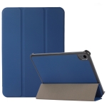 3-folding Skin Texture Horizontal Flip TPU + PU Tablet Leather Case with Holder For iPad mini 6(Navy Blue)