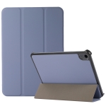 3-folding Skin Texture Horizontal Flip TPU + PU Tablet Leather Case with Holder For iPad mini 6(Lavender Grey)