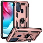For Motorola Moto G60s Shockproof TPU + PC Phone Case with 360 Degree Rotating Holder(Rose Gold)