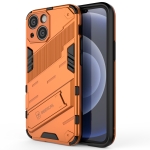 Punk Armor 2 in 1 PC + TPU Phone Case with Invisible Holder For iPhone 13(Orange)
