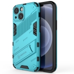 Punk Armor 2 in 1 PC + TPU Phone Case with Invisible Holder For iPhone 13(Blue)