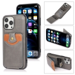 Soft Skin Leather Wallet Bag Phone Case For iPhone 13(Grey)
