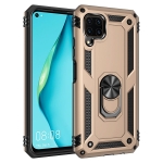 For Huawei P40 Lite Shockproof TPU + PC Protective Case with 360 Degree Rotating Holder(Gold)
