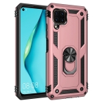 For Huawei P40 Lite Shockproof TPU + PC Protective Case with 360 Degree Rotating Holder(Rose Gold)