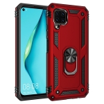 For Huawei P40 Lite Shockproof TPU + PC Protective Case with 360 Degree Rotating Holder(Red)