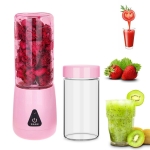 Portable Mini 380ml Electrical Fruit Juicer Household Electric Juice Cup (Pink)