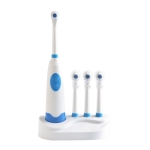 ⁧2W مجموعة فرشاة أسنان كهربائية دوارة منزلية مبتكرة مقاومة للماء مع 4 رؤوس وقاعدة بديلة للفرشاة ، 8500 دورة في الدقيقة (أزرق)⁩
