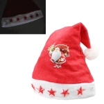 크리스마스 장식 Napped Fabric Santa Hat Light Five-pointed Stars Pattern Children Dressing Up Christmas Hat, Random Pattern Delivery
