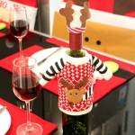 Свитер, ткань, украшение для обеденного стола, сумка для бутылки шампанского, вина, размер тела: 18 см x 13 см