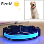Medium and Large Dog Pet Solar + USB Charging LED Light Collar, Neck Circumference Size: M, 40-50cm(Blue)