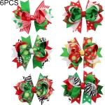 6 PCS 페타 나비 매듭 크리스마스 머리핀 크리스마스 머리 장식 어린이위한