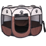 Fashion Oxford Cloth Waterproof Dog Tent Foldable Octagonal Outdoor Pet Fence, M, Size: 91 x 91 x 58cm(Coffee)