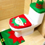 멋진 크리스마스 장식 해피 산타 엘프 변기 커버 러그 욕실 세트
