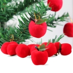 12 STUKS Kerstboomdecoratie Rode Appel Hang Ornament met Lanyard