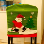 크리스마스 저녁 식사 테이블 장식, 신식 크리스마스 스키 산타 패턴 의자 커버