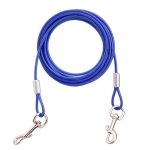 Double-end Steel Wire Rope Pet Dogs 2 in 1 Traction Rope Pet Walking Leads With Handle, Length: 3m,Random Color Delivery