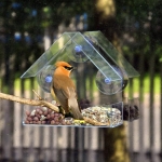 Creative Plastic Transparent Adsorption House Type Bird Feeder