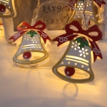 1.5m 그린 크리스마스 벨 LED 홀리데이 스트링 라이트, 10 LED 2 x AA 배터리 박스 전원 공급 따뜻한 요정 장식 램프 크리스마스, 파티, 침실 (따뜻한 흰색)