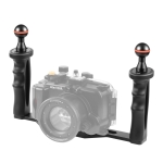 ⁧Puluz Dual Handles من الألومنيوم سبيكة صينية استقرار لصناعة الكاميرا تحت الماء (أسود)⁩