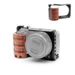 ⁧لسوني ZV-E10 PULUZ الخشب مقبض معدني هيكل قفصي الشكل للكاميرا استقرار تلاعب⁩