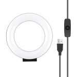 ‏Puluz 4.7 بوصة 12 سنتيمتر سطح منحني USB ضوء أبيض الصمام الدائري selfie الجمال vlogging التصوير الفوتوغرافي أضواء الفيديو (أسود)‎