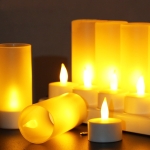 12 PCS  Flameless LED Tealight Flicker Candle Light, Rechargeable Home Decoration Light with Charging Board