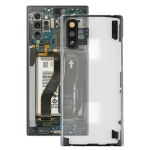 ⁧لهاتف Samsung Galaxy Note 10+ N975 N9750 غطاء خلفي شفاف للبطارية مع غطاء عدسة الكاميرا (شفاف)⁩