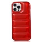 ⁧حافظة هاتف شاملة لهاتف iPhone 15 Pro Max Laser Aurora Down Jacket (أحمر)⁩