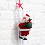 Kerstman beklimt de ladder Elektrische knuffels Gevulde elektronische muziek Dierpop Kerstspeelgoed