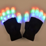 قفازات الأطفال المضيئة الملونة LED ، زوج واحد ، العمر المناسب: حوالي 10 سنوات (أسود)
