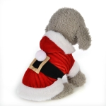 작은 개를위한 크리스마스 개 옷 산타 개 의상 겨울 애완 동물 코트, 크기 : S (빨간색)