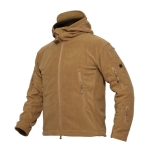 معطف بغطاء للرأس حراري قابل للتنفس من الصوف الدافئ للرجال ، الحجم: XL (بني)