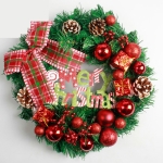 2 шт. Креативный лук-гирлянда с рождественским орнаментом, размер: 40 см (красный)