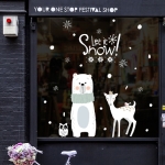 크리스마스 귀여운 작은 곰 사슴 유리 스티커 쇼핑몰 상점 창 스티커, 크기 : 60x90CM