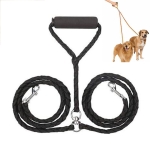 Double Dog Leashes Anti-winding Pet Traction Rope, Size:1.4m(Black)