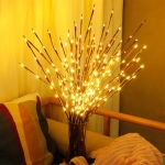 LED Willow Branch Lamp Floral Lights Holiday Home Christmas Party Garden Decoration Battery Operated Christmas Birthday Gifts(Warm White)