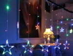 220V EU Plug LED Star Light Christmas lights Indoor/Outdoor Decorative Love Curtains Lamp For Holiday Wedding Party lighting(Colourful)