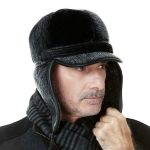 الخريف والشتاء تقليد فرو المنك قبعات بومبرت الدافئة قبعة الطيران للرجال في منتصف العمر ، الحجم: L （58-60cm） (رمادي)