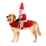 개 고양이 옷 애완 동물 용품 말등 변형 할로윈 웃긴 옷, 색상 : 빨강 크리스마스 인형, 크기 : M