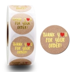 5 PCS Roll Kraft Paper Hot Stamping Thanks You Baking Sticker Label, Size: 2.5cm / 1 inch(D-04)