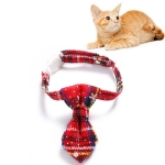 5 PCS Snowflake Christmas Red Plaid Регулируемый воротник с галстуком-бабочкой для домашних животных Ошейник с бантом и кошкой, размер: S 17-30 см, стиль: галстук