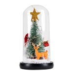 Kerst Cedar Window Display Glass Cover Led Light Ornaments (Star Deer)