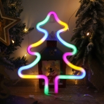 Kerstdecoratie Neon lichten aan de muur gemonteerde ornamenten, spec: boom-kleurrijk licht