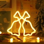 크리스마스 장식 네온 조명 벽 장착 장신구, 사양 : 벨 - 따뜻한 빛