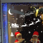 Simple Deer Santa Claus Shop Kerstdecoratie Raamstickers Muurstickers