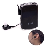 ⁧F-16 Pocket High Power Wired Box Mini السمع مكبر صوت استقبال (أسود)⁩