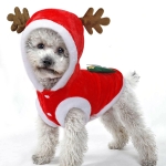 작은 개를위한 크리스마스 개 옷 산타 개 의상 겨울 애완 동물 코트, 색상 : 빨강 (M)