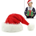 조밀 한 벨벳 견면 벨벳 크리스마스 모자 산타 클로스를위한 크리스마스 휴일 크리스마스 모자 (빨강)