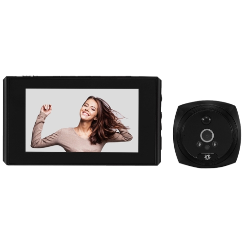N7 4.5 inch Screen 1080P HD Night Vision Motion Detection Smart Cat Eye Video Doorbell (Black)